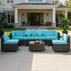 7-piece courtyard furniture set, outdoor segmented sofa set, garden set