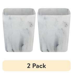 (2 pack) Faux Marble Trash Can