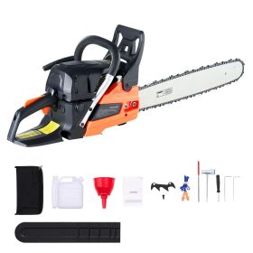 62 cc Gas Chainsaw, 20 inch Gas Powered Chainsaw, 3.8 HP Power Chain Saw with Non-Slip Handle, Gas-Powered Chainsaws with Dual Fuel Tanks