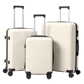 Non-TSA customs lock 3-in-1 PP trolley case, 20in, 24in, 28in, PP off-white