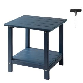 Outdoor Side Table, 17.72W x 14.96D x 17.32H Inch, Double Layer HDPE Outside End Table for Easy Maintenance, Withstand Harsh Weather, Fit for Pat