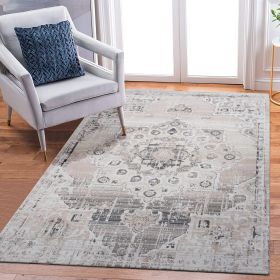PAYAS Collection 8X10 Cream / Beige / Medallion Area Rug