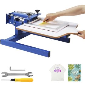 Screen Printing Machine, 1 Color 1 Station Silk Screen Printing Press, 21.2x17.7in Screen Printing Press, Double-layer Positioning Pallet