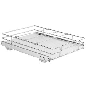 12.5"Wx16.5"Dx3.5"H Pull Out Cabinet Organizer, Heavy Duty Slide Out Pantry Shelves, Steel Roll Out Drawers