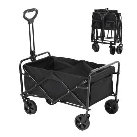 Collapsible Folding Wagon, 2 cu.ft Grass Wagon Cart with All-Terrain 5in Wheels