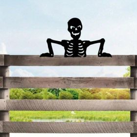 CIFbuy Gothic Iron Skull Silhouette Wall Plaque Outdoor Indoor Halloween Decor For Yard Garden Home(TikTok, Temu Pick-up Service) (Option: Defaulttitle)