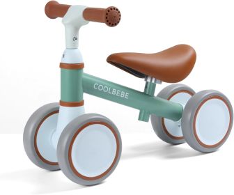 Baby Balance Bike for 1 Year Old Boys Girls Gift, 2 Year Old Toddler Balance Bike with 4 Silent Wheels (Color: Light Green)