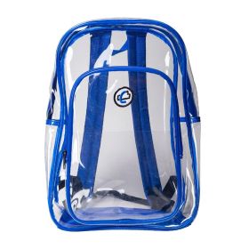 The Clear Backpack - Heavy-Duty 16" Clear PVC, See-Through Design (Color: Blue)